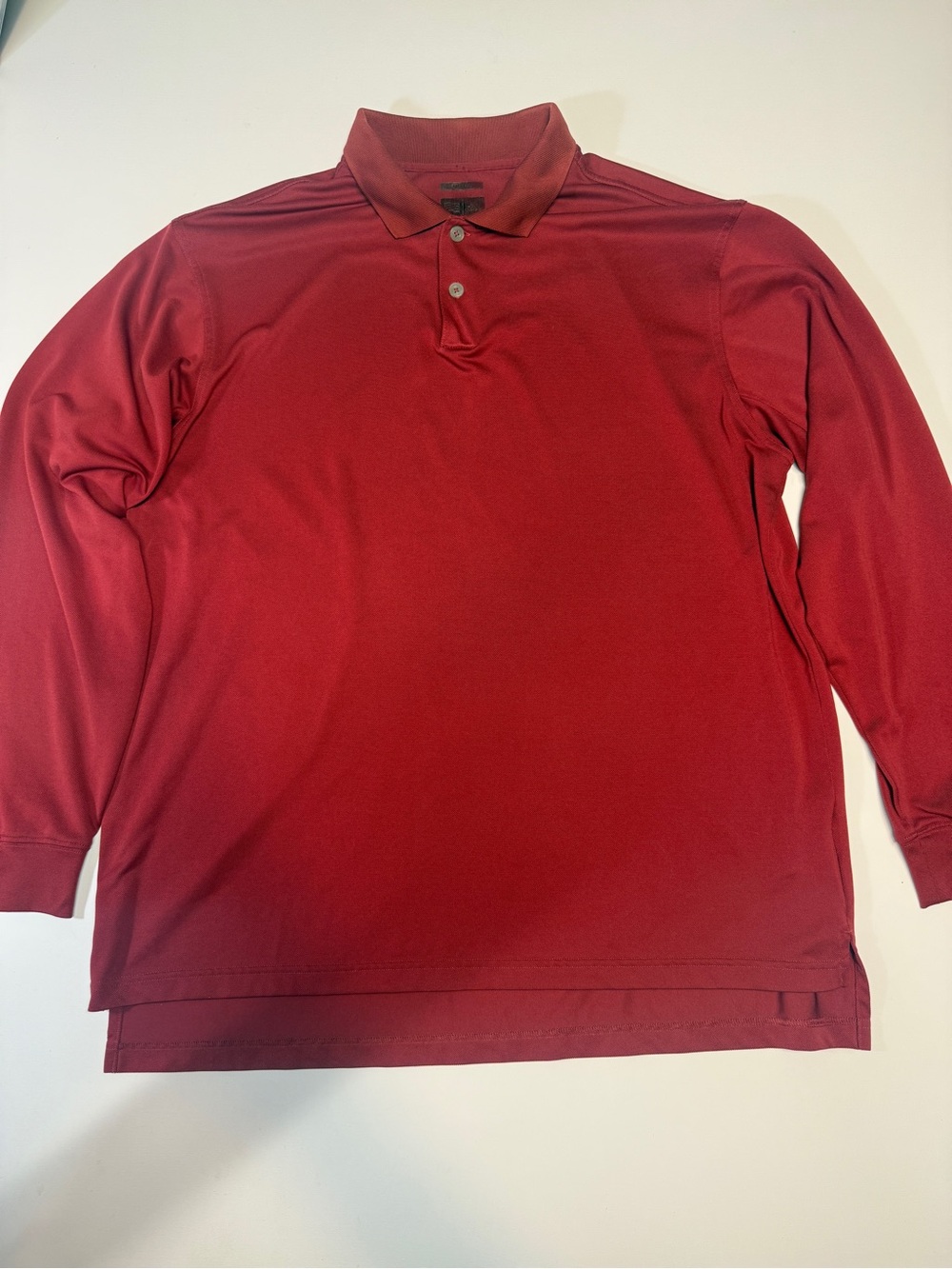 adidas Men's Long Sleeve Polo Shirt - Red